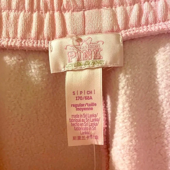 Victoria’s Secret Pink x LoveShackFancy Wide-Leg Sweatpants Pink Lollipop S Reg - Picture 5 of 7